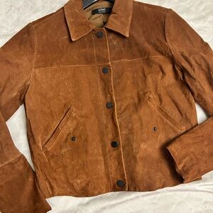 Simons Brown Suede Bomber Jacket